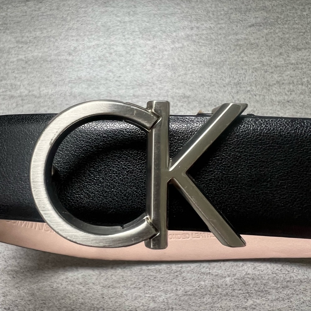 Calvin Klein Black Belt with Silver Buckle | Good Used Condition | Size S